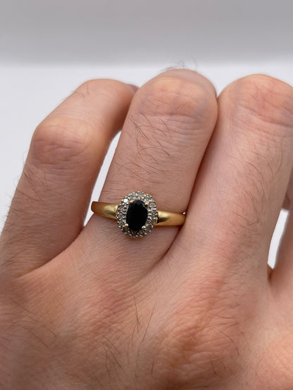 9ct gold sapphire and diamond ring