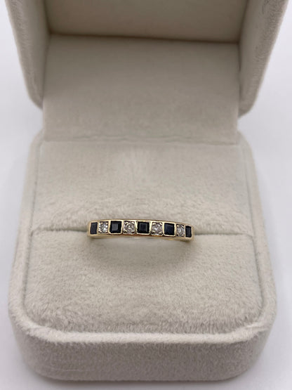 9ct gold sapphire and diamond ring