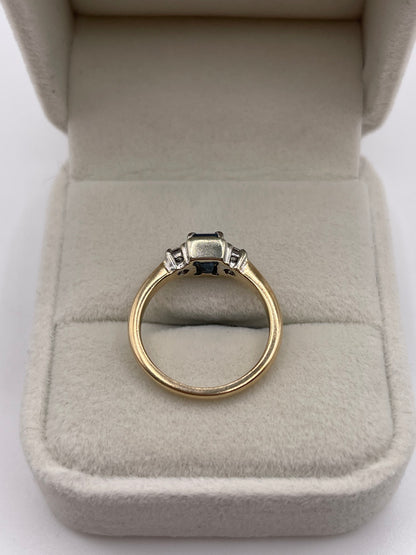 9ct gold topaz and diamond ring