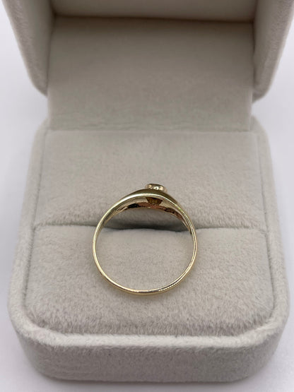 9ct gold garnet gypsy ring