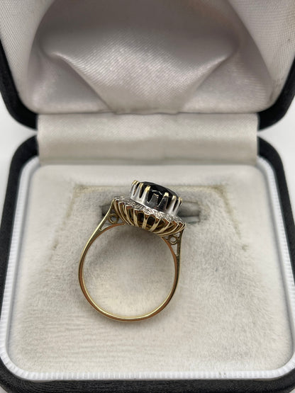 9ct gold sapphire and diamond ring