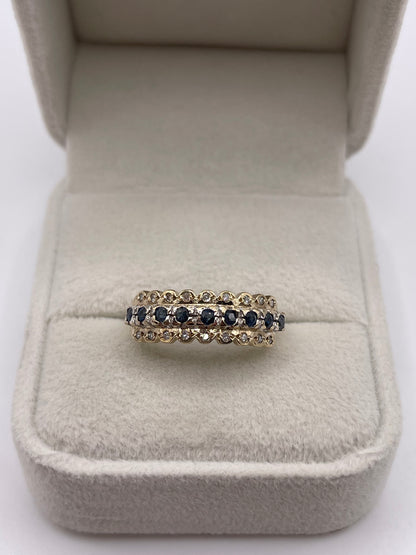 9ct gold sapphire and diamond ring