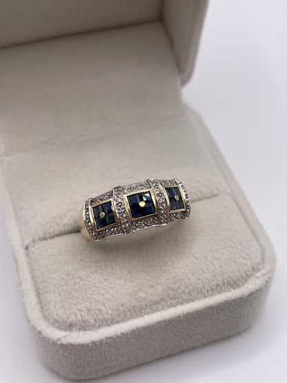 9ct gold sapphire and diamond ring