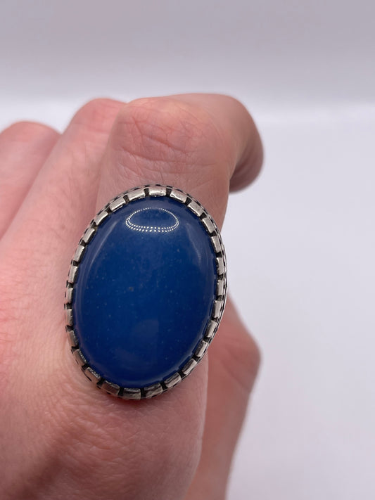 Silver gemstone ring