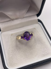 Load image into Gallery viewer, 9ct gold amethyst and diamond ring
