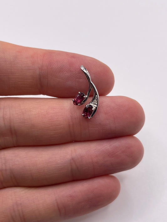 9ct white gold tourmaline and diamond pendant