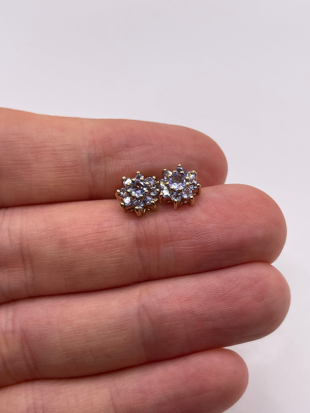 9ct gold tanzanite earrings