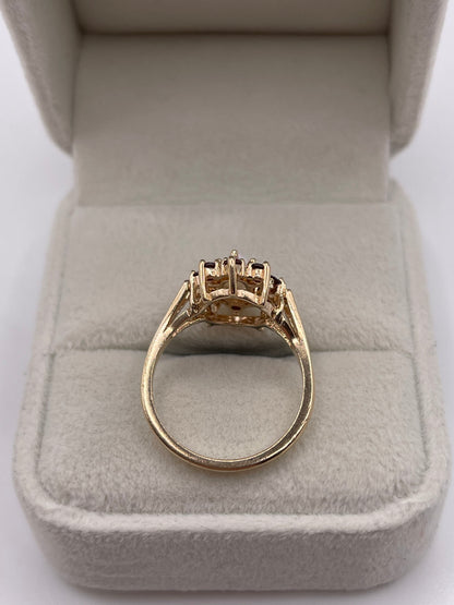 9ct gold opal and garnet ring