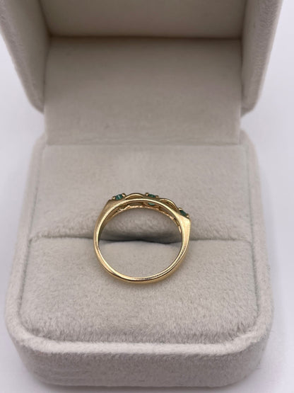 9ct gold emerald ring