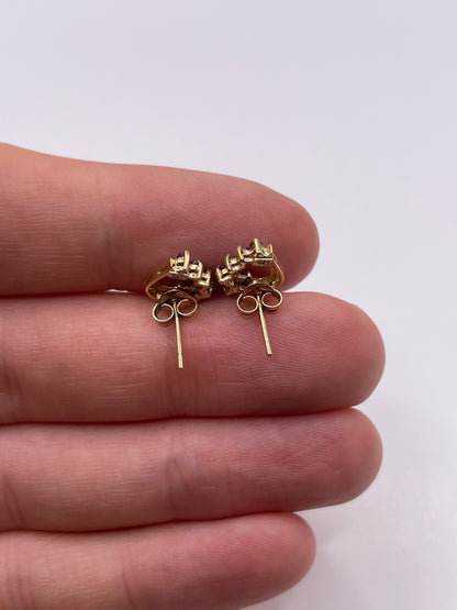 9ct gold ruby heart earrings