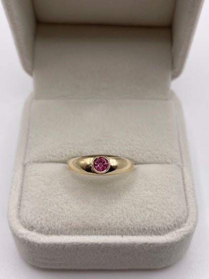 9ct gold pink topaz gypsy ring