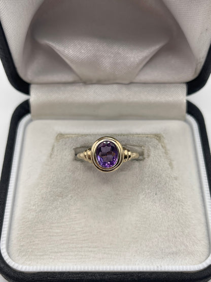 9ct gold amethyst ring