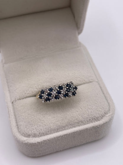 9ct gold sapphire and diamond ring