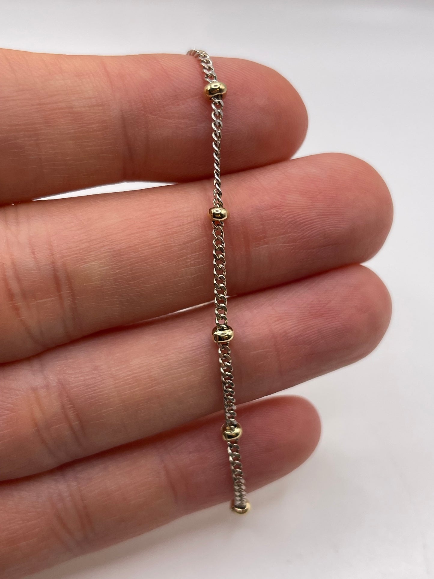 9ct two tone gold bracelet / anklet