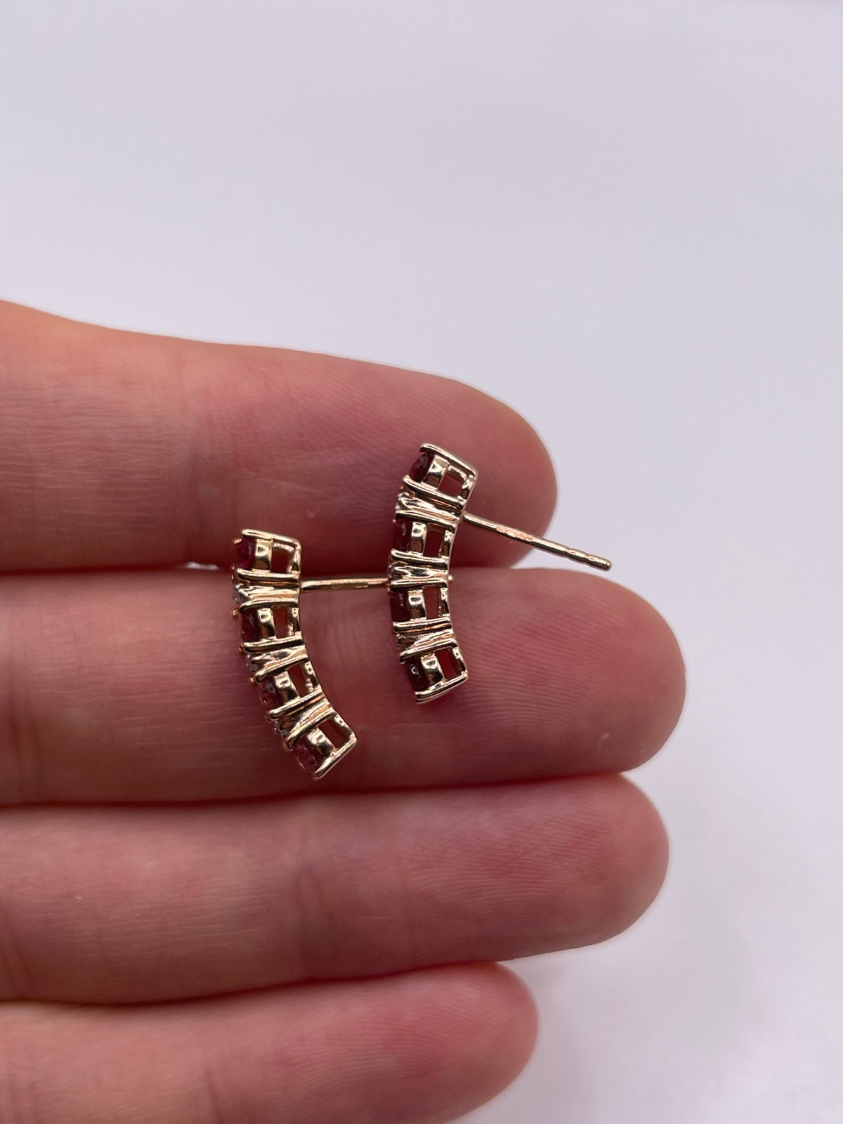 9ct rose gold tourmaline and diamond earrings