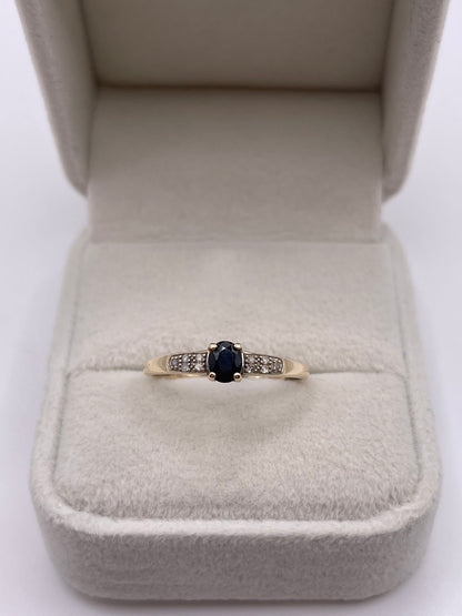 9ct gold sapphire and diamond ring