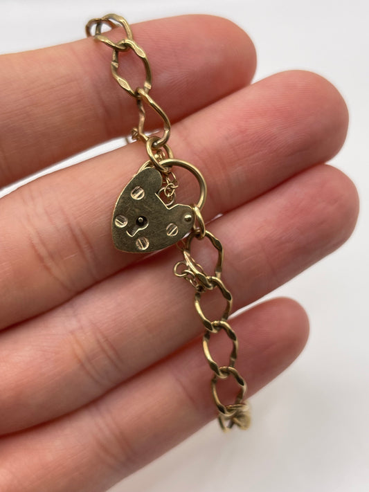 9ct gold padlock bracelet
