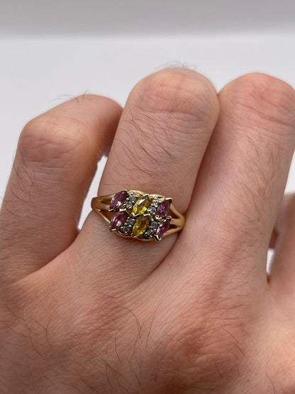 9ct gold sapphire and diamond ring