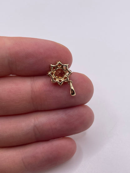 9ct gold citrine cluster pendant