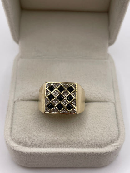 9ct gold sapphire and diamond cluster ring