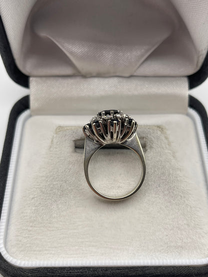 18ct white gold sapphire and diamond ring