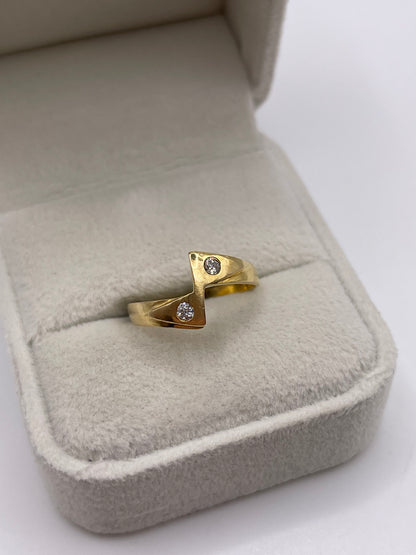 21ct gold cz ring
