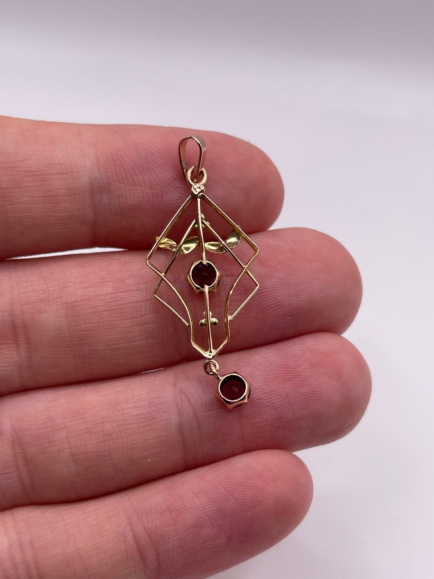 Antique 9ct gold paste pendant