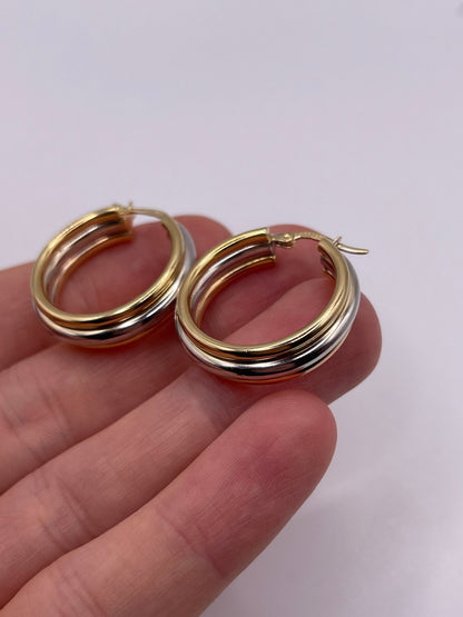 14ct tri gold earrings