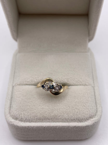 9ct gold sapphire and diamond ring
