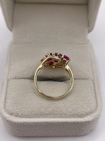 9ct gold ruby and diamond ring