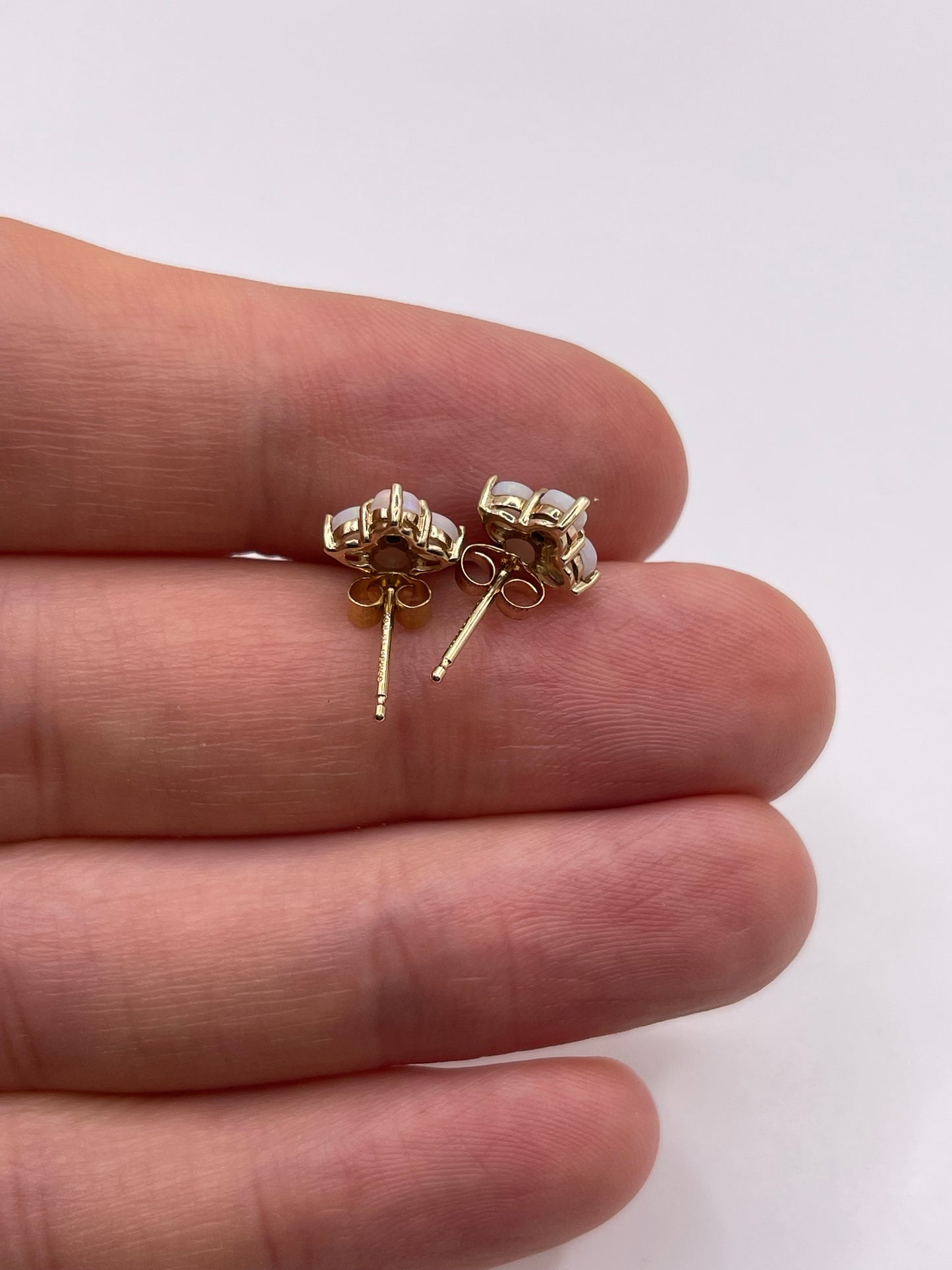 9ct gold opal earrings