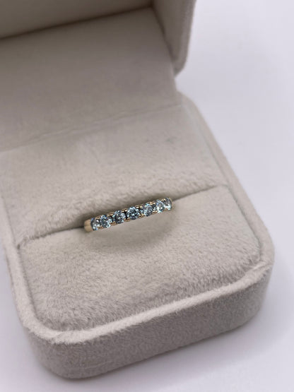 9ct gold blue zircon ring