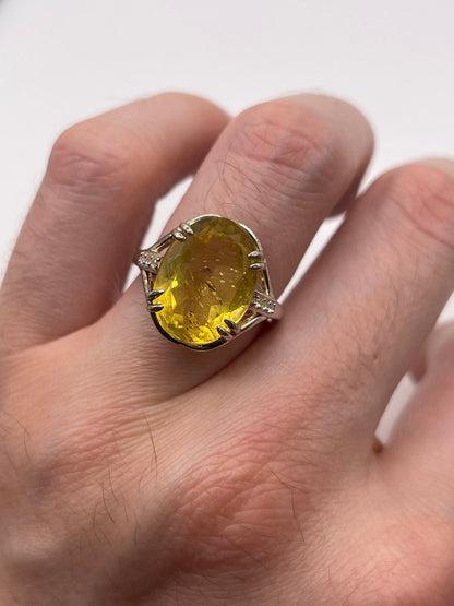 Silver gemstone ring