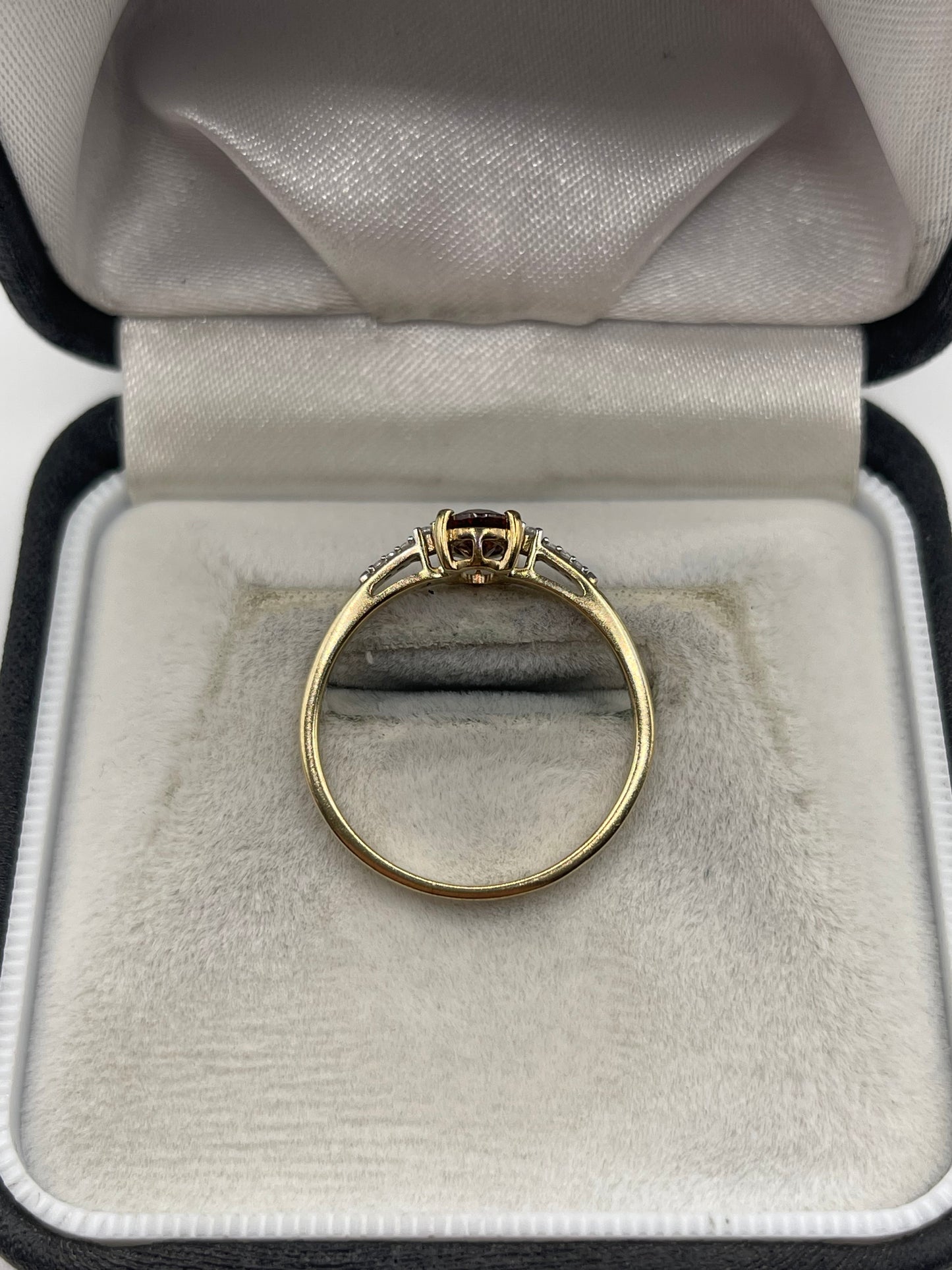 9ct gold tourmaline and zircon ring