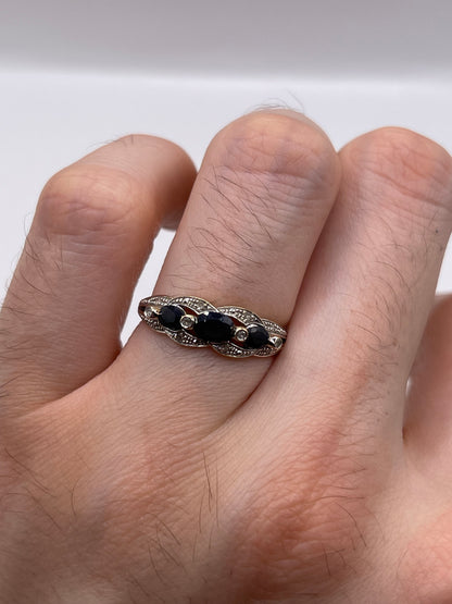9ct gold sapphire and diamond ring