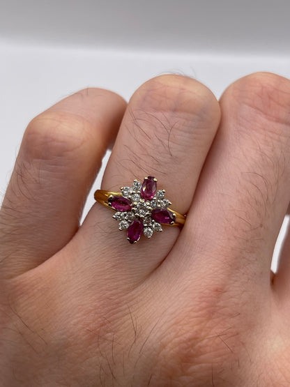 18ct gold ruby and diamond ring