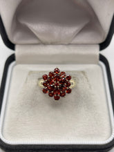Load image into Gallery viewer, 9ct gold garnet and diamond ring

