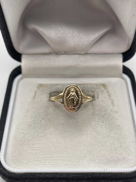9ct gold St Mary ring