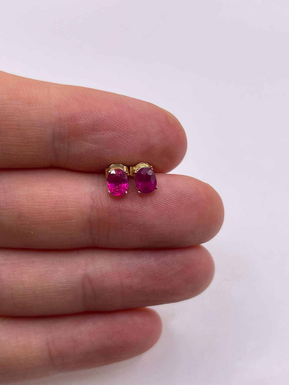 9ct gold ruby earrings