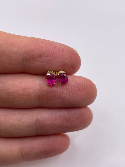 9ct gold ruby earrings