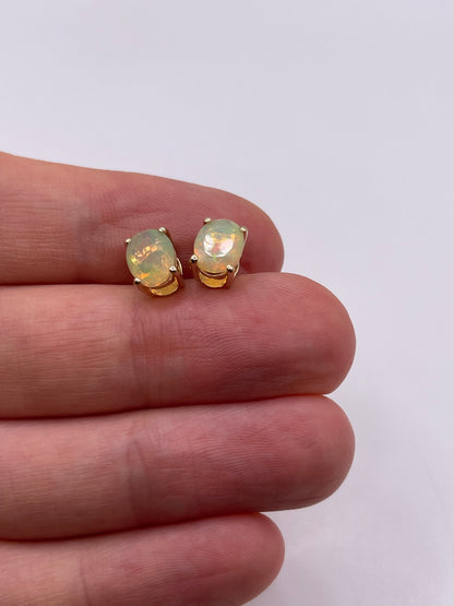 9ct gold opal earrings