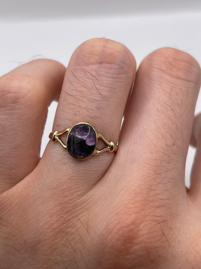 9ct gold blue John ring