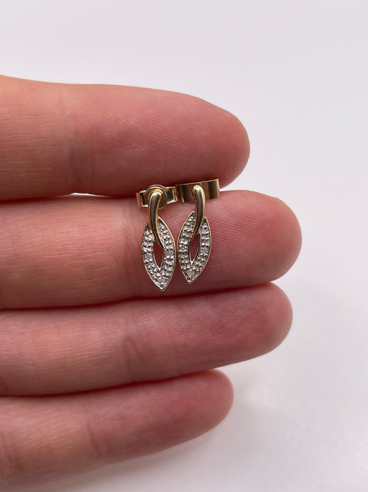 9ct gold diamond earrings
