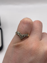 Load image into Gallery viewer, 9ct gold diamond wishbone ring
