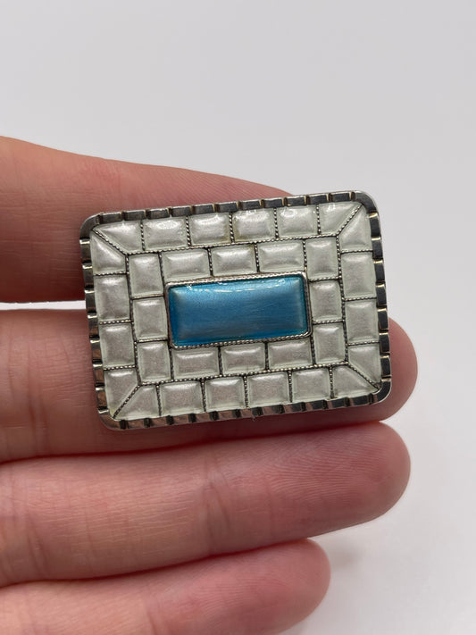 Norwegian silver and enamel brooch