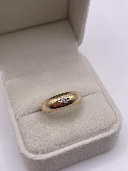 9ct gold diamond gypsy ring