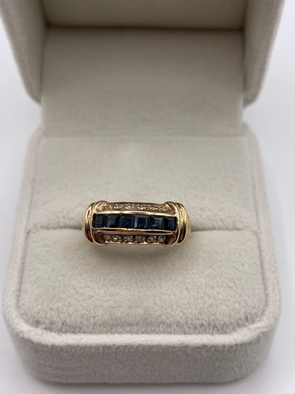 9ct gold sapphire and diamond ring