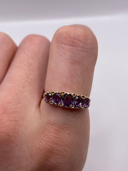 9ct gold amethyst ring