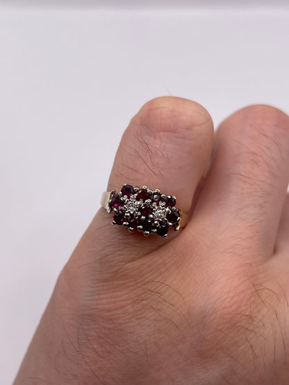 9ct gold ruby and diamond ring