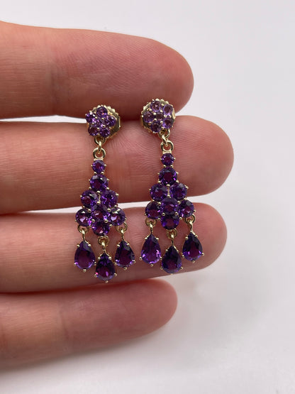 9ct gold amethyst earrings